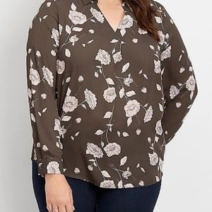 Plus size floral popover blouse, size 2X